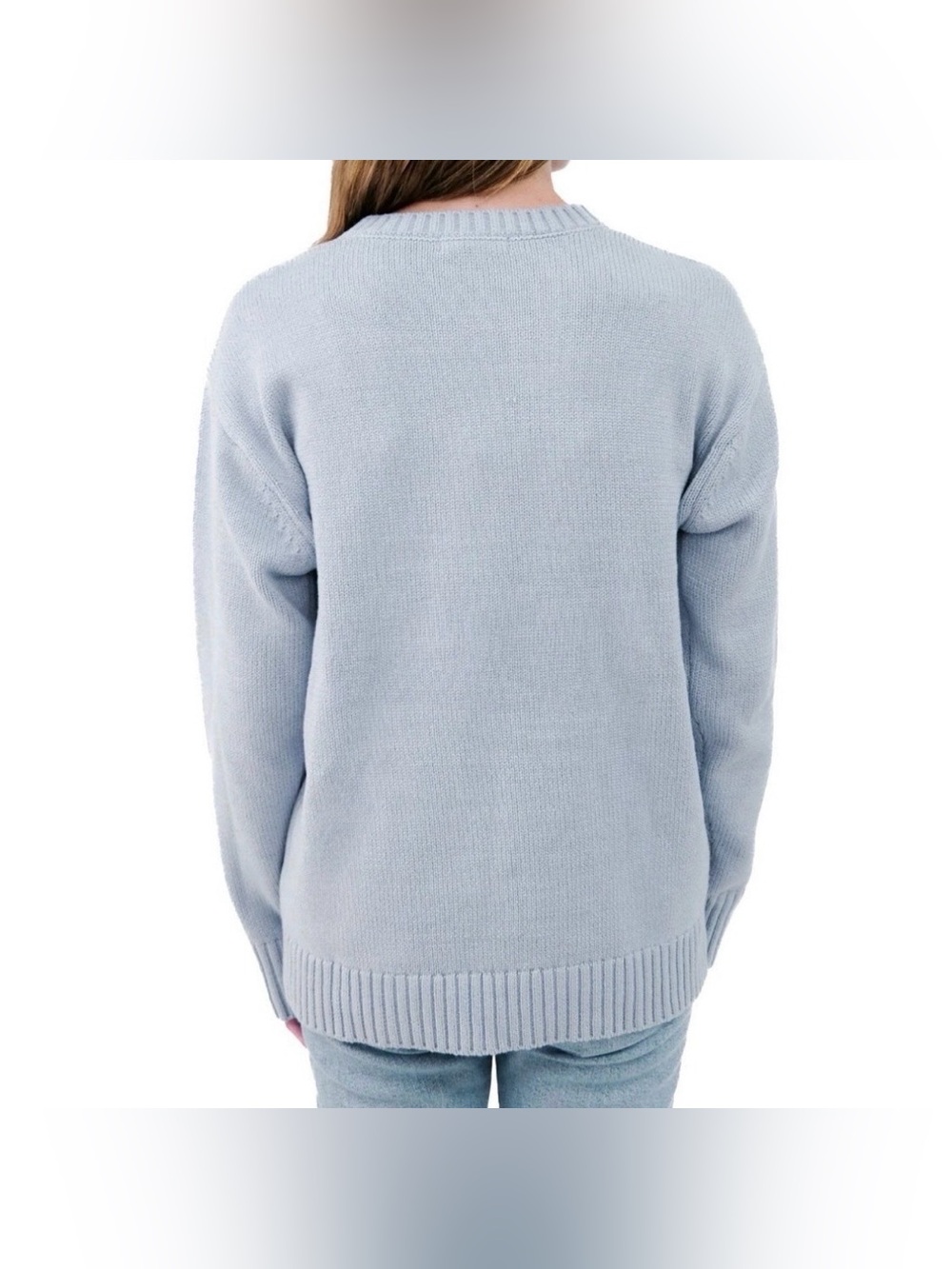 Mighty Fine Light Blue Crewneck Sweater with Red Lobster Graphic; NWT, Sz. L - Picture 7 of 9